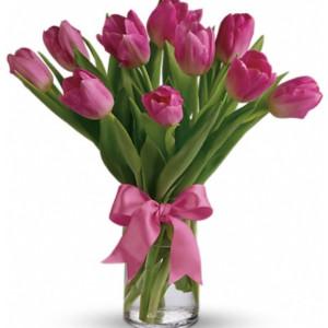 YYC Calgary Flowers Delicate Pink Tulip Vase