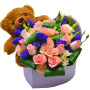 Forever Yours Heart Box with Teddy Bear and Roses