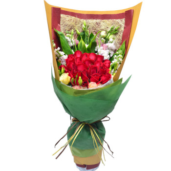 Love in Bloom Two Dozen Red Roses Bouquet