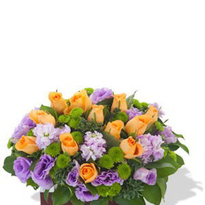 Orange Rose and Matthiola Arrangement