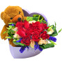Ecuador Rose Garden Elegant Romance Roses with Teddy in Heart Box