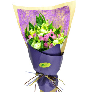 YYC Direct Flowers Velvet Romance Purple Roses Bouquet 2890