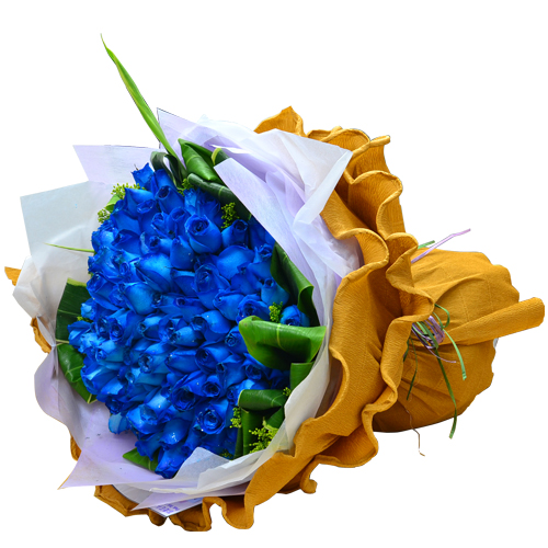 Canada Flower Gifts Romantic Forever 99 Blue Color of Roses Bouquet