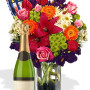 Mixed Bouquet Package , White Wine and Helium Balloon