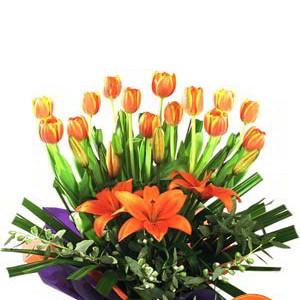 Tulips and Asiatic Lily Arrangement 