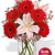 Gerberas and Oriental Lily Vase Bouquet