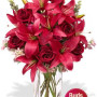 6 Roses and 4 Asiatic Lily Vase Bouquet