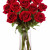 Red Rose in Vase | Elegant Single Rose Gift in Calgary