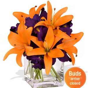 Iris and Lily Bouquet Vase Bouquet