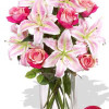 YYC Flowers Oriental Bouquet Lily and Rose Vase Arrangement
