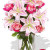 Oriental Bouquet , 5 Lily and 6 Rose Vase Bouquet
