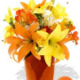 Mixed Asiatic and Freesia Bouquet ,6 Lily and 3 Freesia