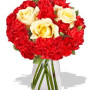 Carnation and Roses Vase Bouquet