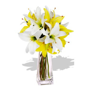 YYC Flowers Asiatic Lily Bouquet Vase 4pcs
