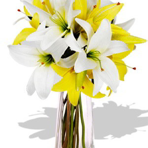 4pcs Asiatic Lily Bouquet Vase Bouquet