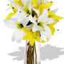 4pcs Asiatic Lily Bouquet Vase Bouquet
