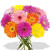 12 Mixed Color Gerberas Vase Bouquet