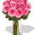 12 Maria Pink Rose Vase Bouquet