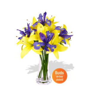 YYC Flowers Asiatic Lily and Iris Bouquet Vase Version
