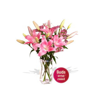 Five Asiatic Lily Bouquet Vase