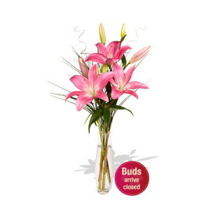 Simple Asiatic Lily Vase Bouquet
