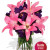 Iris and Pink Lily Vase Bouquet