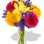 Mixed Bouquet , 4 Gerbera and 1 Lily Vase Bouquet