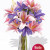Oriental and Iris Bouquet , 3 Lily and 5 Iris Vase Bouquet