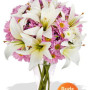 Lily and Chrysanthemum Vase Bouquet