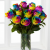 20pcs Rainbow Rose in Vase Arrangement – Order 5 Days in Advance