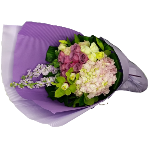 YYC Flowers Majestic Purple Hydrangea Cymbidium Bouquet