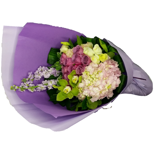 YYC Flowers Majestic Purple Hydrangea Cymbidium Bouquet