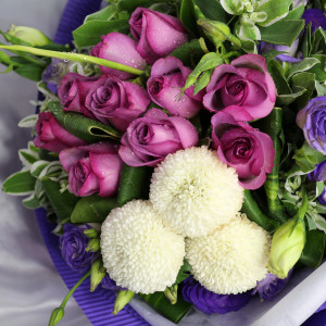 YYC Flowers Majestic Serenity Bouquet Purple White