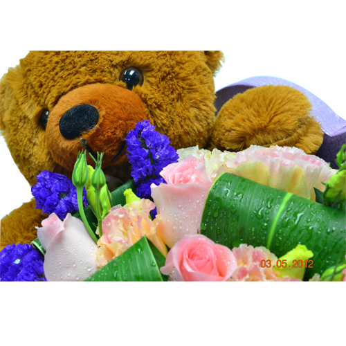 Forever Yours Heart Box with Teddy Bear and Roses