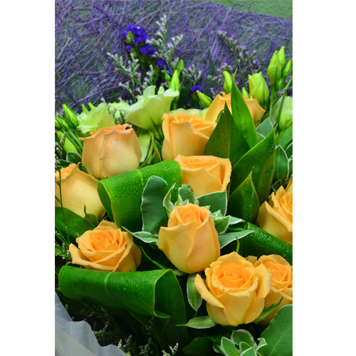 Holland Tulips Garden Radiant Charm Orange Roses Bouquet