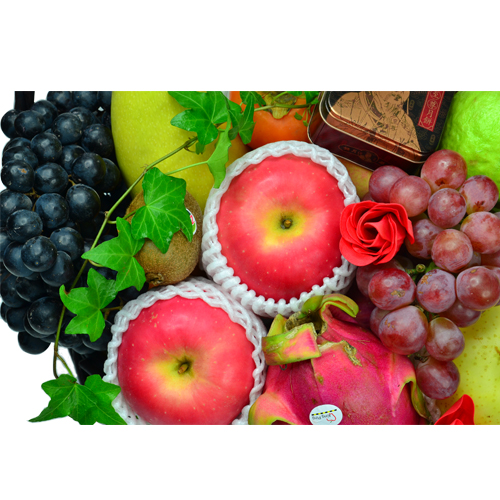 Seasonal Luxe Fruit Hamper with Maxim Mooncake and Red Wine