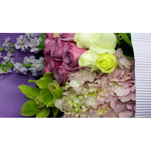 YYC Flowers Majestic Purple Hydrangea Cymbidium Bouquet
