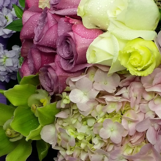 Majestic Purple Hydrangea Cymbidium Bouquet
