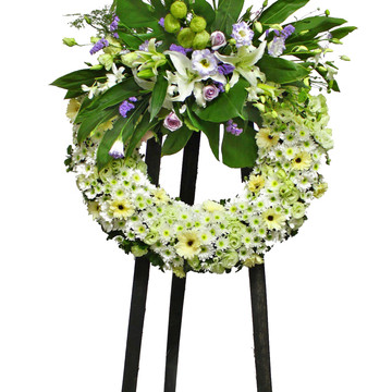 Blissful Love White Wreath Arrangement