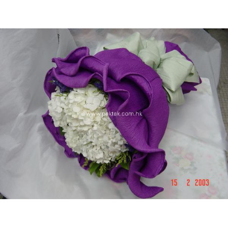 YYC Flowers Pure White Hydrangea Round Bouquet